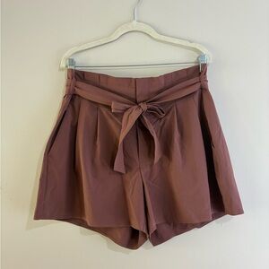 Athleta High Waist Brown Shorts with Tie